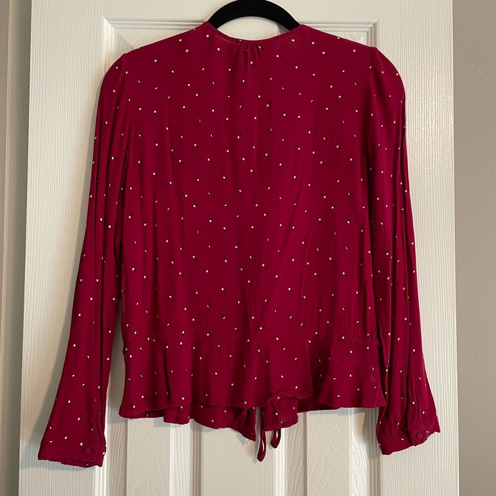 Rails "Beaux" Red Offset Dot Blouse, Xs - image 8